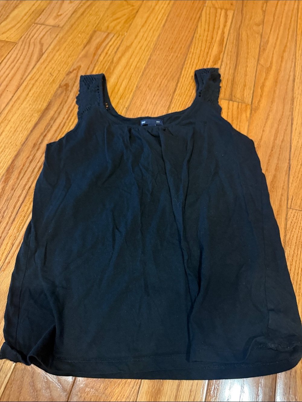 GAP Black Crochet-Trim Scoop Tank